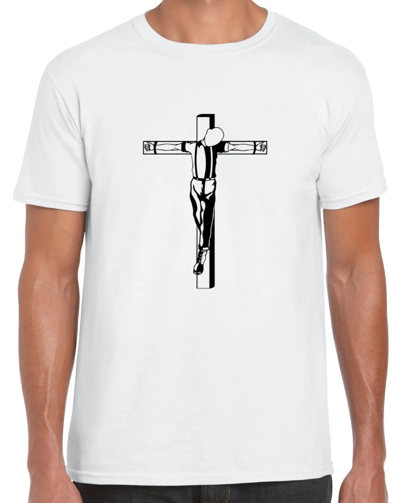 

New Summer Camisetas Hombre Fashion T Shirt Crucified Skinhead Ringer T-shirt Cozy Streetwear Casual Tee Shirt Homme Tops