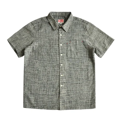 

2021 NewMen Shirts Dense Stripes Shirts Vintage Shirt Short Sleeve Japanese Narrow fabric summer Casual Shirts
