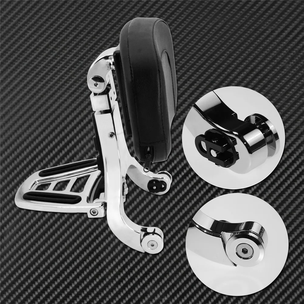 

Motorcycle Chrome Sissy bar & Black Seat Multi Purpose Adjustable Driver Backrest For Indian Scout Chief Vintage 2014-2020