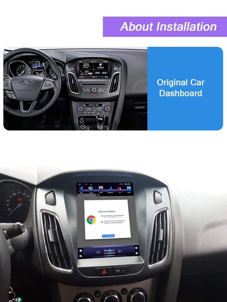 AUTOTOP 2 Din Android 8,1 вертикальный экран автомобильный gps Мультимедиа для Ford/Focus салон 2012- gps навигация автомобильный видео Радио