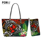 FORUDESIGNS 2021 Новые повседневные сумки для женщин Гаваи Dophin полинезийская Плюмерия узор женские брендовые роскошные сумки на плечо из ПУ