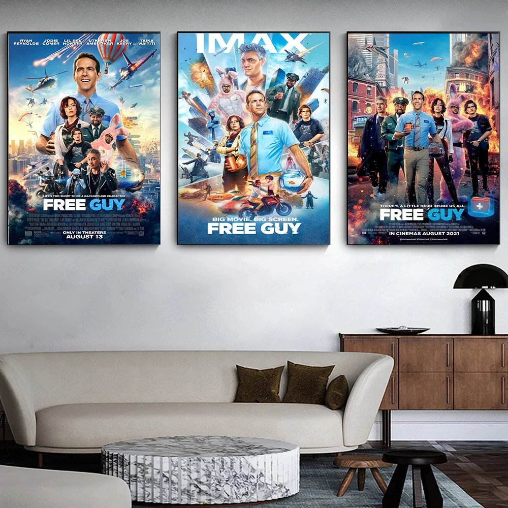 

2021 Sci-fi Movies FREE GUY Canvas Painting Wall Art Popular Movie Picture Canva Poster For Bedroom Modern Home Room Decor