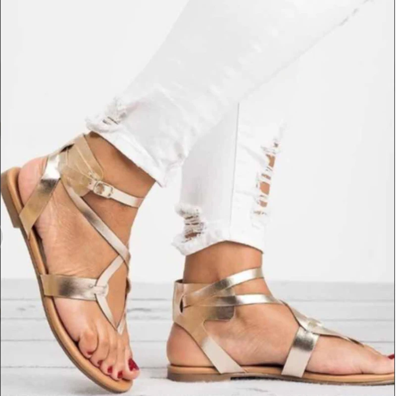 Базовые Женские сандалии новинка 2019 женские летние кожаные шлепанцы