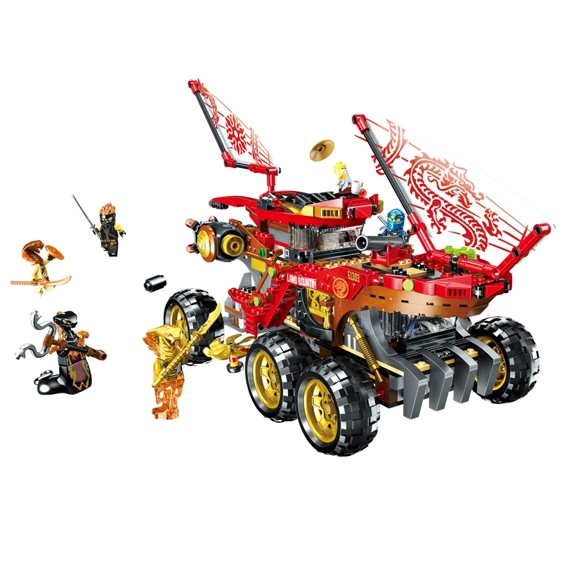 

In Stock 61029 858pcs Land Bounty Truck Model Building Blocks with Figures Compatible 70677 Bricks DIY Toys for Children