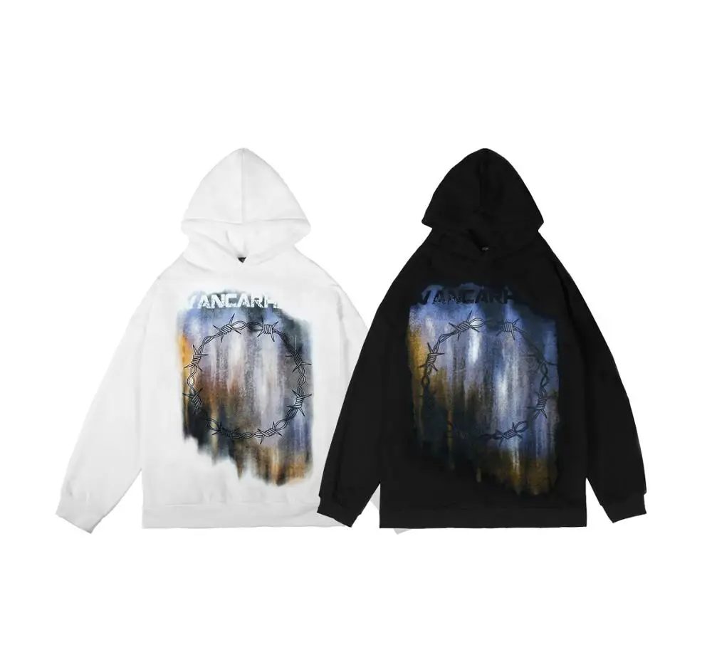 Толстовка оверсайз с принтом цепей в уличном стиле darkwear streetgoth streetwear harajuku|Мужские