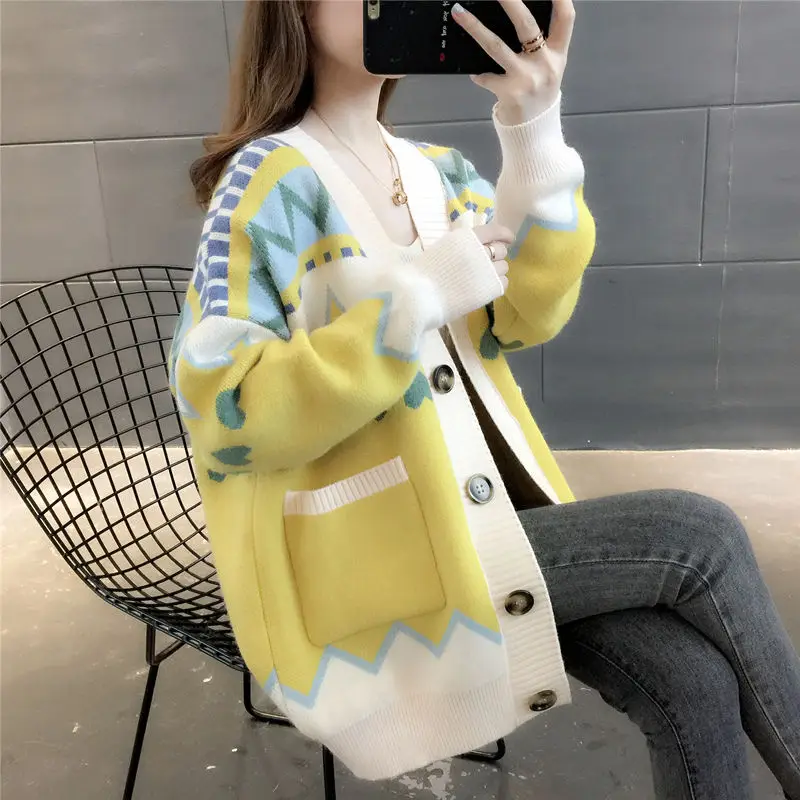 Ленивый свитер от ветра женский кардиган 2021 осень новая Женская Корейская версия