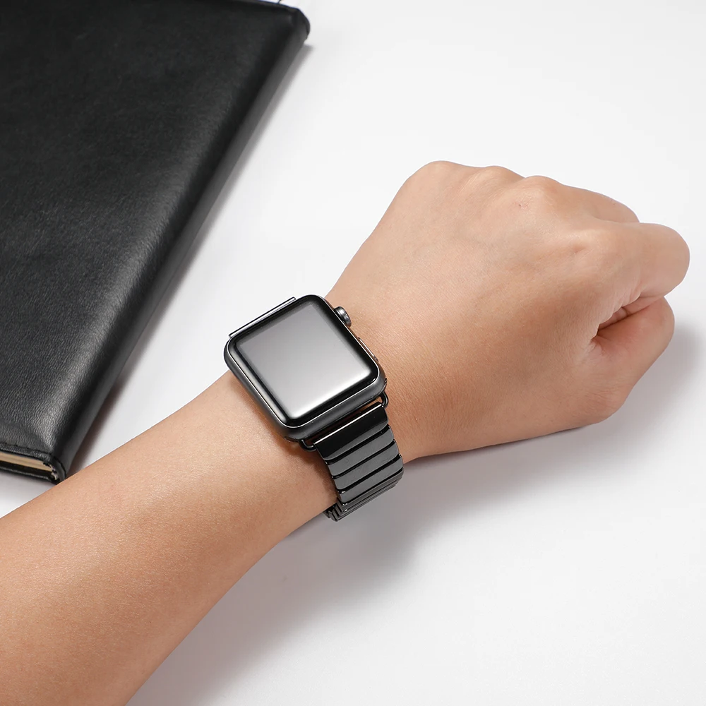 Ремешок керамический для Apple Watch Band звеньевой браслет iwatch series 5 4 3 se 6 7 45 мм/41 мм 44