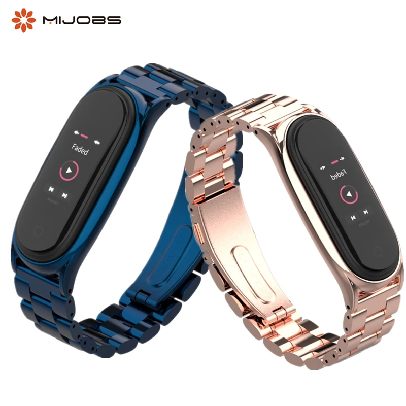 Металлический браслет из нержавеющей стали для Mi Band 4 3 совместимый Xiaomi