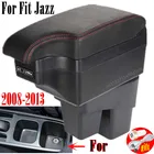 Двухслойный ящик для хранения для консоли Honda Fit Jazz поворотный подлокотник-2008 из искусственной кожи, с пепельницей, подстаканником, 2013