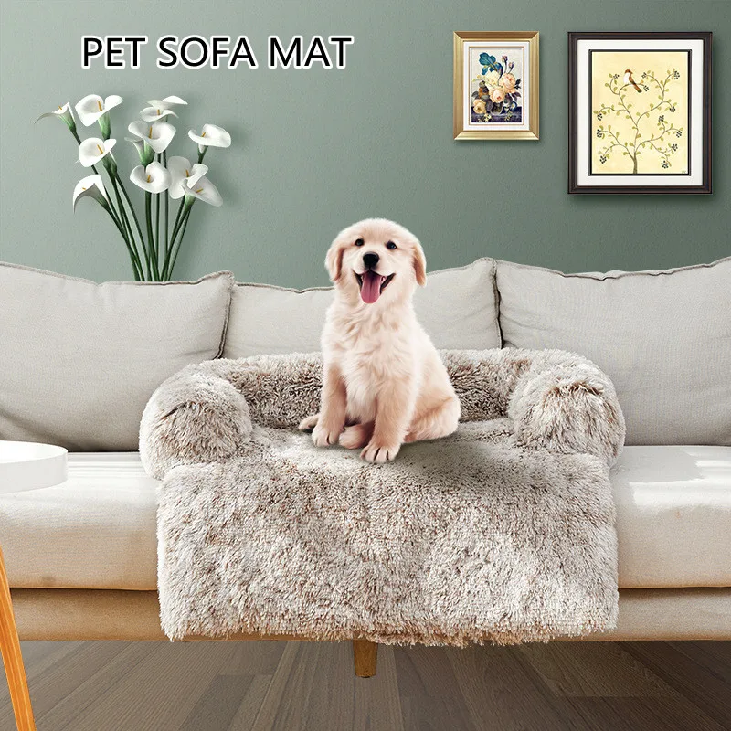 

Dog Bed Sofa Large Fluffy Pet Sofa Mat Winter Warm Cat Bed Mat Couches Car Floor Furniture Protector Soft and Washable Sofa Mat