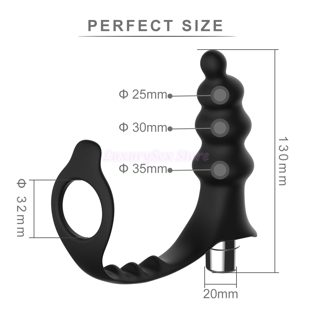 Анальная пробка кольцо для пениса вибратор мужчин массажер простаты анальные