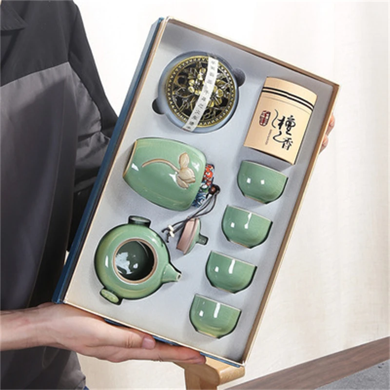 

Chinese Traditional Style Ceramic Kungfu Tea Household Business Gift box Manual Tea Cup Cover Bowl Cover Bowl Tea Ceremony
