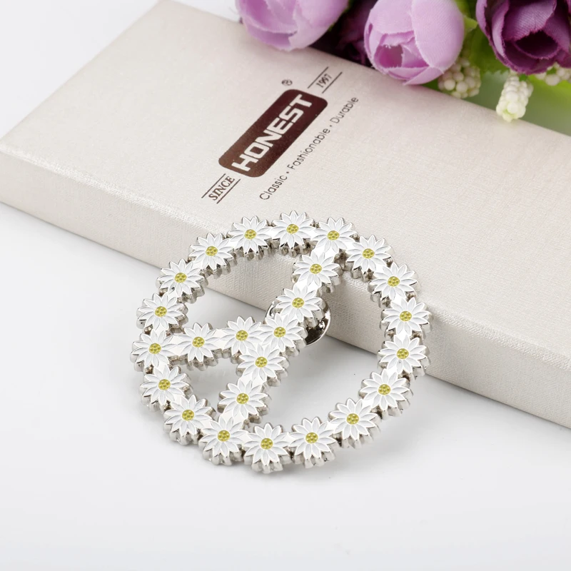 Модная Брошь Стразы GD молния Маргаритка цветок булавки джинсовая куртка одежда