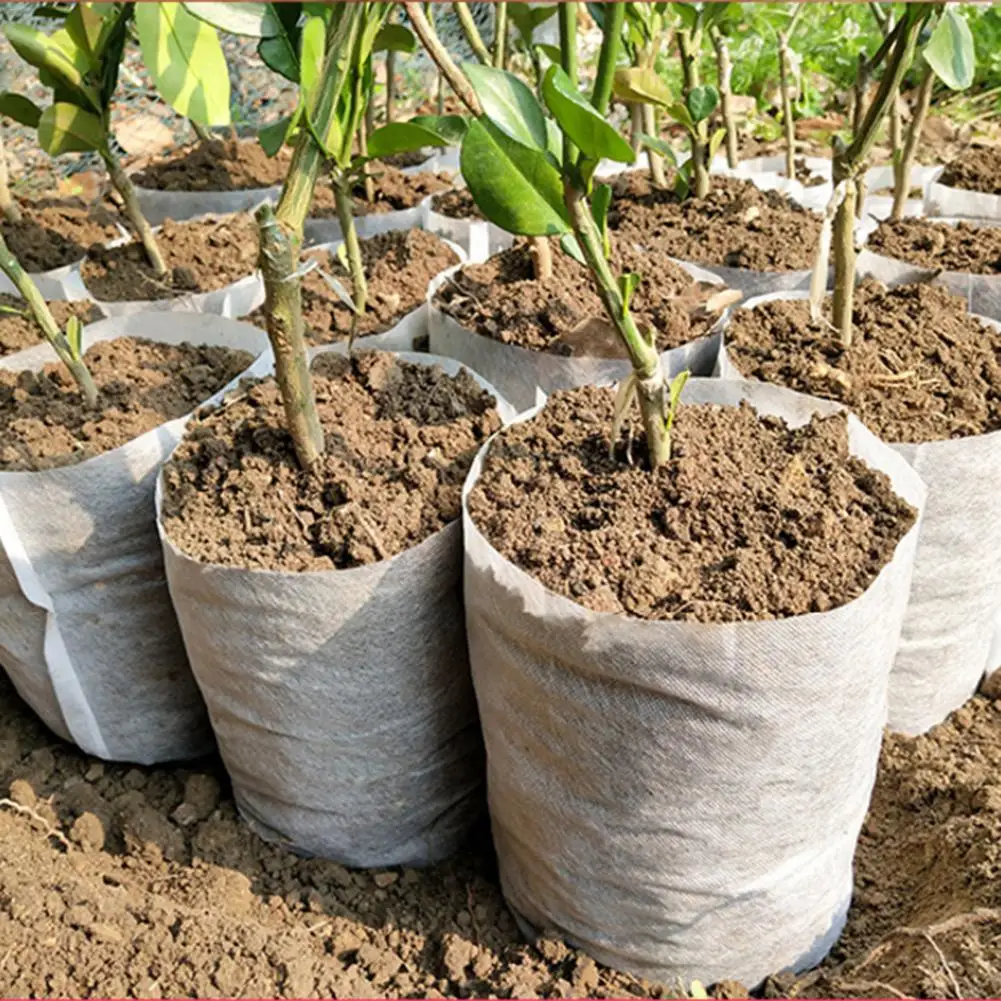 

100Pcs Different Sizes Biodegradable Non-woven Seedling Pots Eco-Friendly Planting Bags Nursery Bag Plant Grow Bags for garden