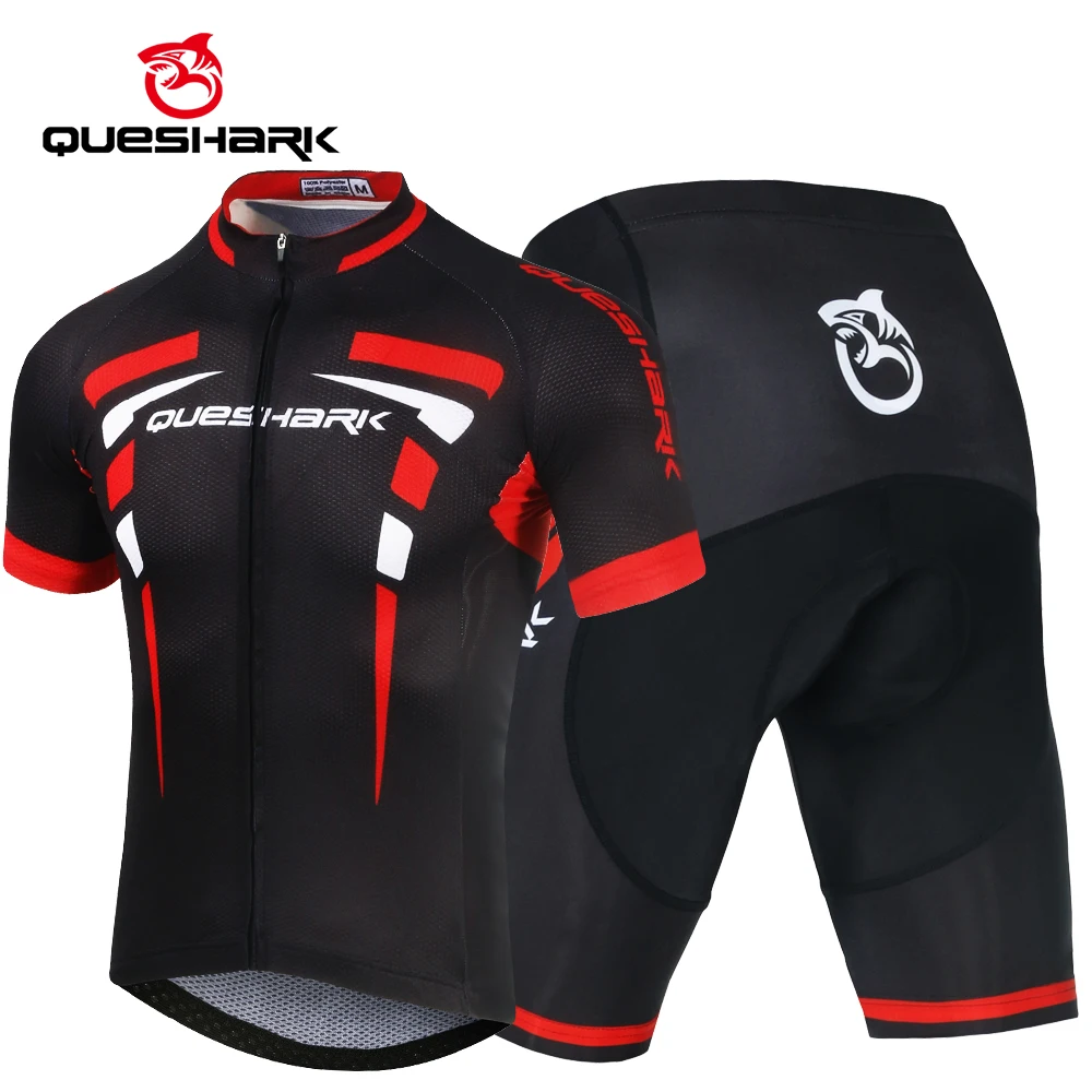 Мужской комплект Джерси Queshark одежды для велоспорта Pro Team с шортами горного