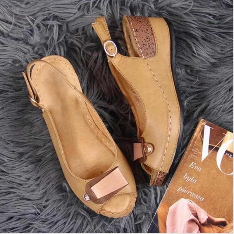 

Women's Buckle Strap Beach Shoes Ladies Casual Outdoor Sandals Female Shoes Fashion Flat Women Leather Sandal Zapatos De Mujer
