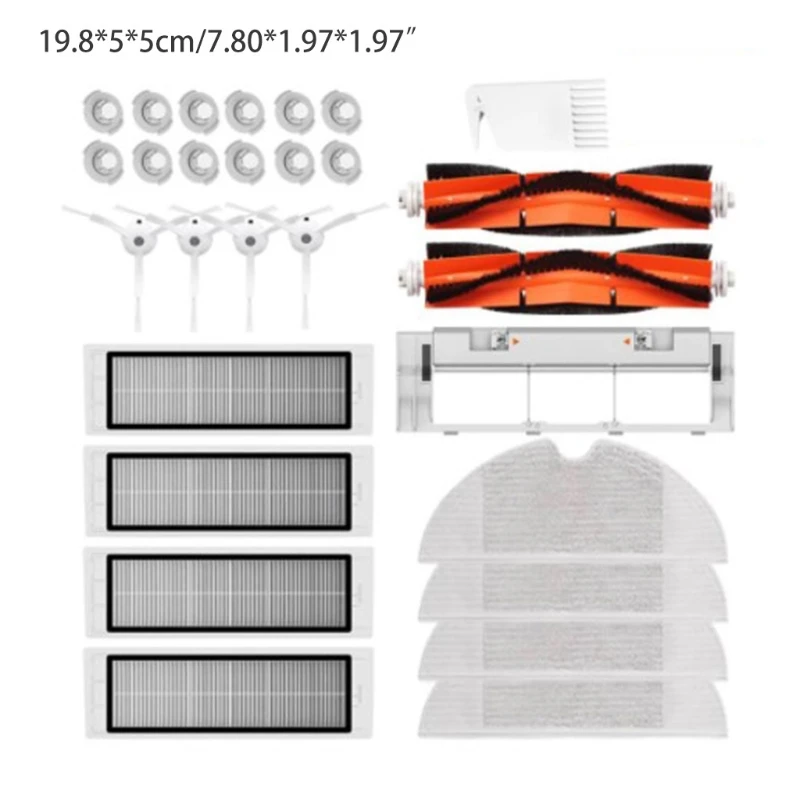 

28Pcs Robotic Electric Vacuum Cleaner Dust Collector Replacement Parts Accessories Main Side Brush HEPA Filter Mop Cloth Cover K