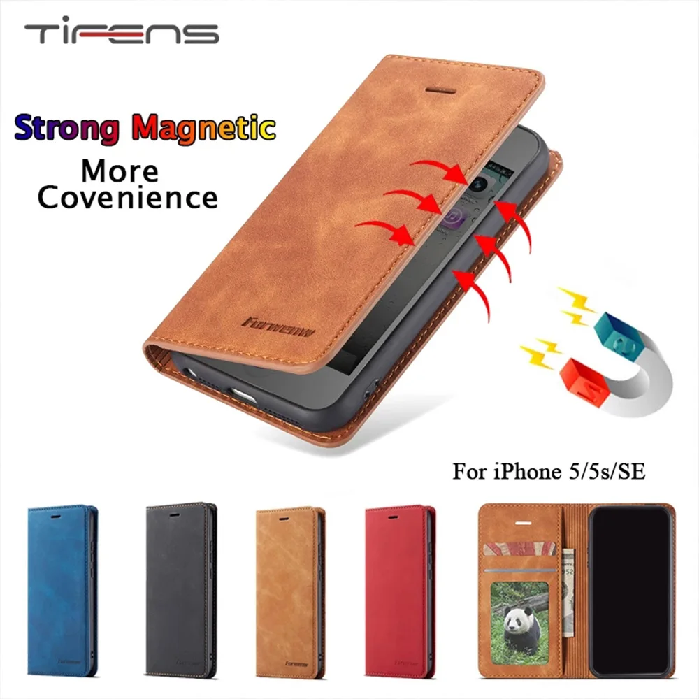 

Luxury Leather Case For iPhone 5 5s SE Magnetic Wallet Flip Card Holder Stand Book Bag 360 Protection Cover For iPhone5s Carcasa