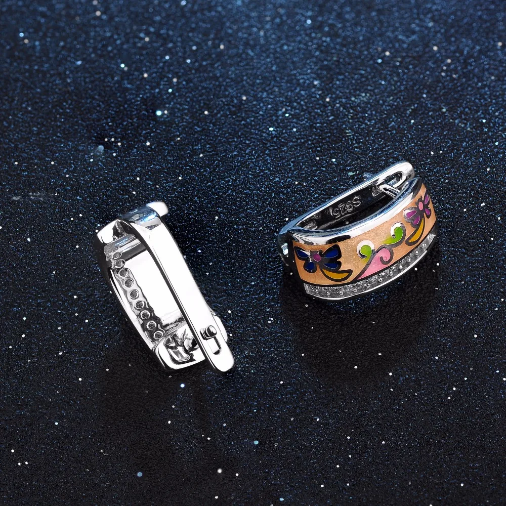 2018 разноцветные бабочки цветы эмаль серьги для женщин геометрические