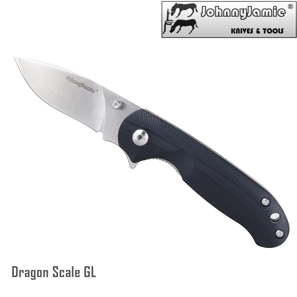 Складной нож JohnnyJamie из стали G10 карманный Клинок с атласным лезвием GL цвет черный