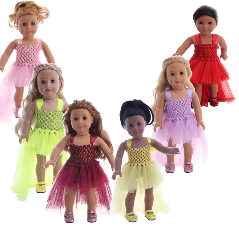

Fashionable And Beautiful Doll Dress Dance Skirt For 18 Inch American Doll & 43 Cm Born Baby Birthday Girl's Toy Gift