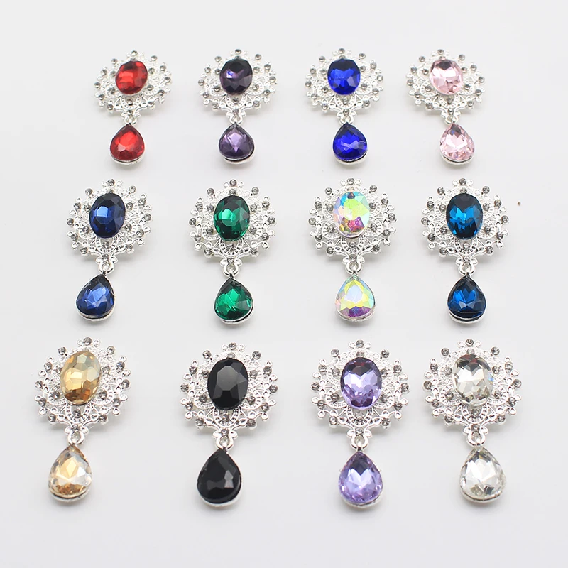 

Стразы 46*25 мм для рукоделия, швейные пуговицы для одежды, декоративные подвесные пуговицы для свадьбы, аксессуары для волос