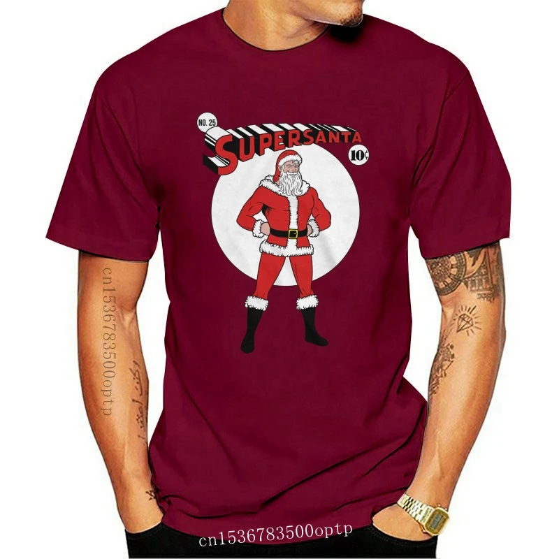 

New Super Santa T-Shirt.100% Cotton Comfy Tee. Christmas Santa Clause Saint Nick 2021 Men T Shirt Men Clothing Plus Size
