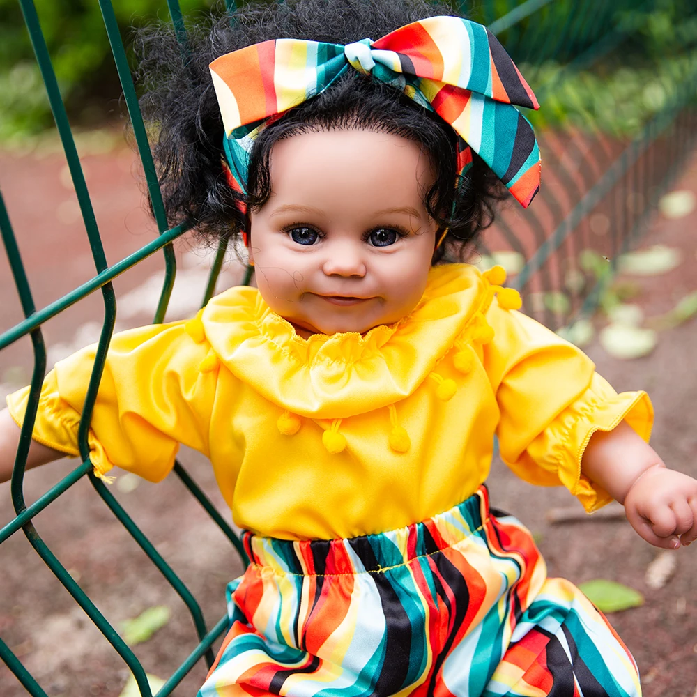 

Hoomai 50CM Black Skin Maddie Reborn Baby Doll 51CM Lifelike Princess Newborn Doll Bonecas For Children's Gifts