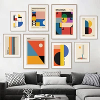 bauhaus %e2%80%8bminimalist abstract geometry color block wall art canvas painting posters and prints living room nordic style decor