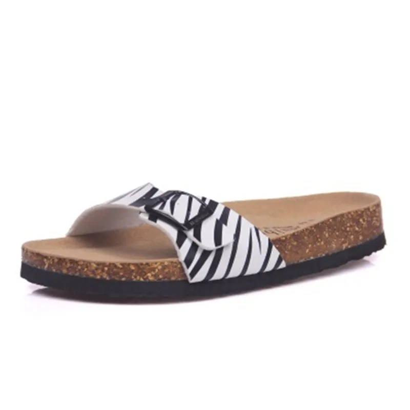 Женские босоножки Обувь из пробкового дерева тапки Летние Вьетнамки разных