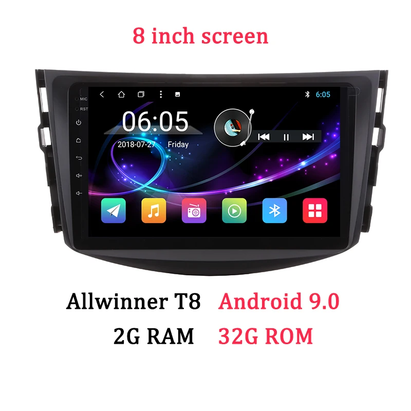 T8 2G 32G 8inch AUTOTOP 2 Din Android RAV4 автомобильный DVD мультимедиа RAV 4 Android 8,1 автомобильный dvd-плеер для Toyota RAV4 2007-2011 gps Радио Навигация - Цвет: T8 2G 32G 8inch