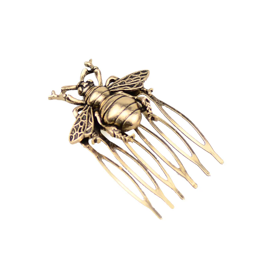 

New Hot Retro Alloy Comb Bee Hair Comb Ancient Style Hair Clip Hairpin Barrettes Women Hair Accessories Ponytail Holder