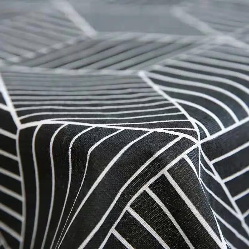 

Linen Cotton Fabric Black And White Printed Canvas Textile Cloth Sewing Quilted Tablecloth Pillow Cloth Storage Bag Cloth