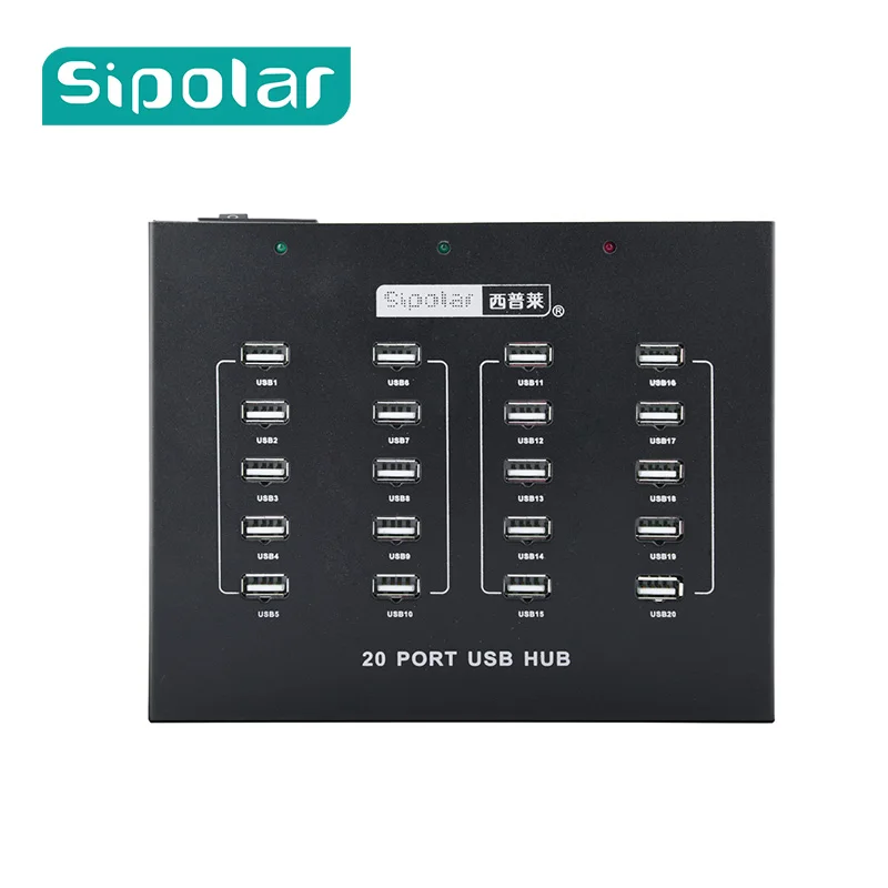 Sipolar 110 Вт USB 2,0 концентратор 20 портов со светодиодным индикатором Монтажный кронштейн и винты для Huawei E173 3g Wifi модемный ключ