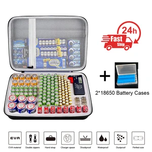 newest hard eva portable storage box case for aaaaacd9v battery organizer container battery tester extra space for charger free global shipping