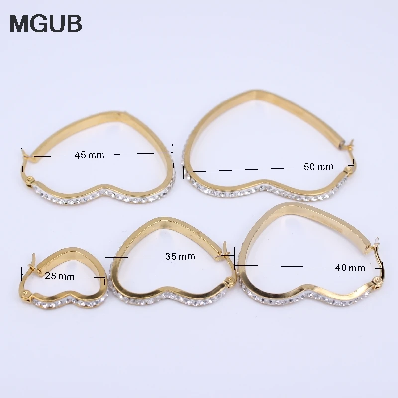 Женские серьги-кольца из нержавеющей стали в форме сердца | Украшения и