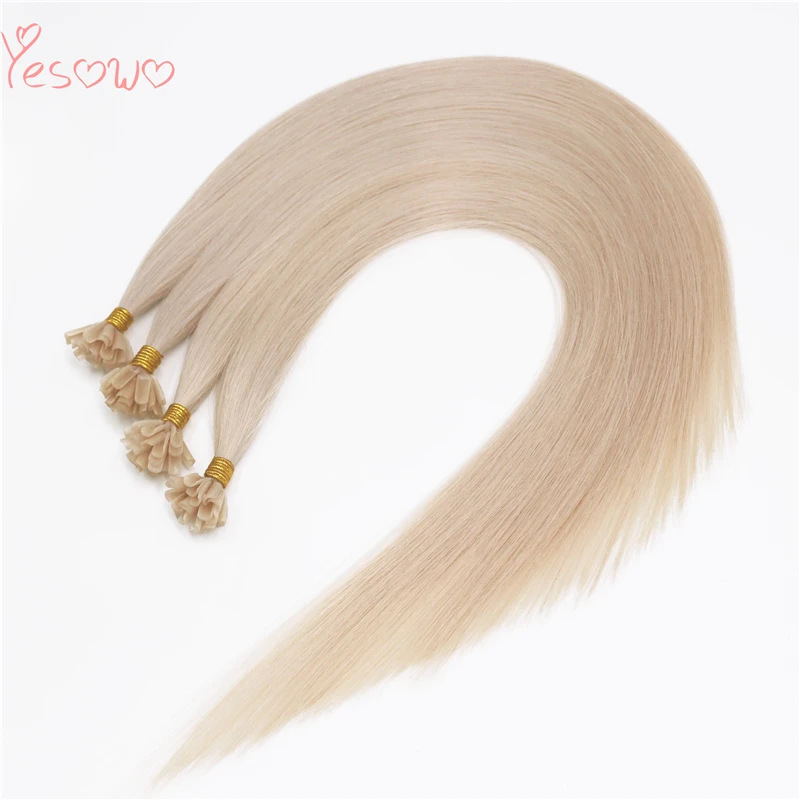 Yesowo 100% Remy человеческие волосы 60A # блонд бразильские кератин 1 г/прядь для