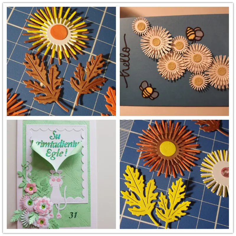 7 шт. Новые цветочные листовые металлические резные штампы высечки форма для