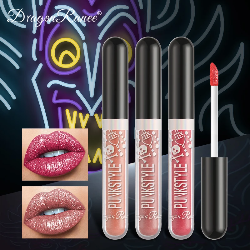 

12 Colors Dimond Matte Vlvet Lip Gloss Makeup Longlasting Halloween Shiny Metal Lipstick Wateproof Sexy Lip Tint Cosmetic TSLM2
