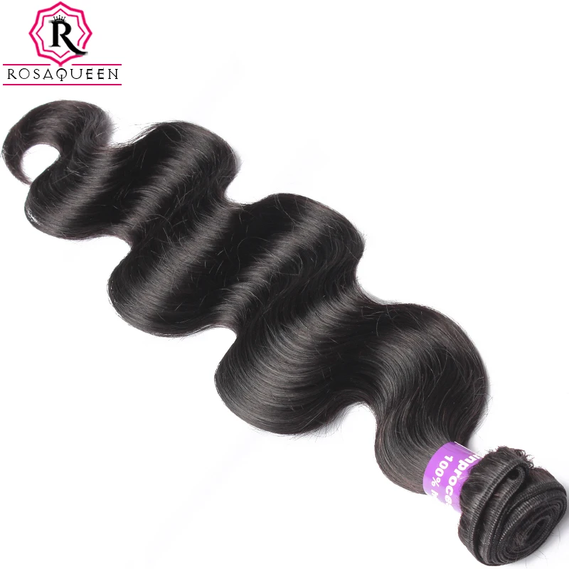Body Wave Waves 100% Human Virgin Hair Bundles Natural Black Wave Hair Extensions Remy Hair Can Be Dyed Rosa Queen