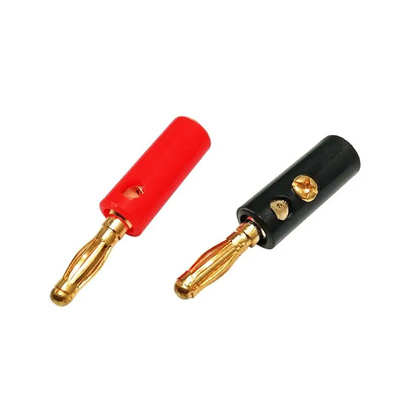 4 мм пластиковый позолоченный Банановый штекер фонарик усилитель мощности аудио