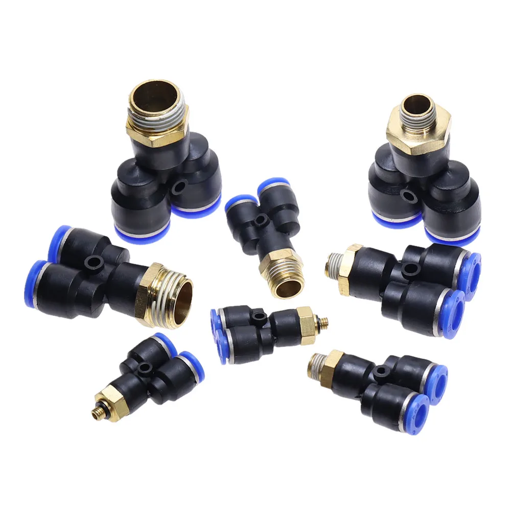 Y образный Пневматический фитинг с тройником быстрый разъем PX4 6 8 10 12 мм к наружной