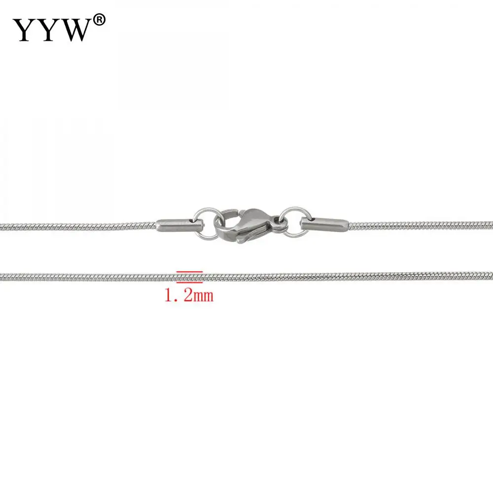 10 шт./лот 1 2 мм нержавеющая сталь цепочка-змейка ожерелье унисекс цельное с