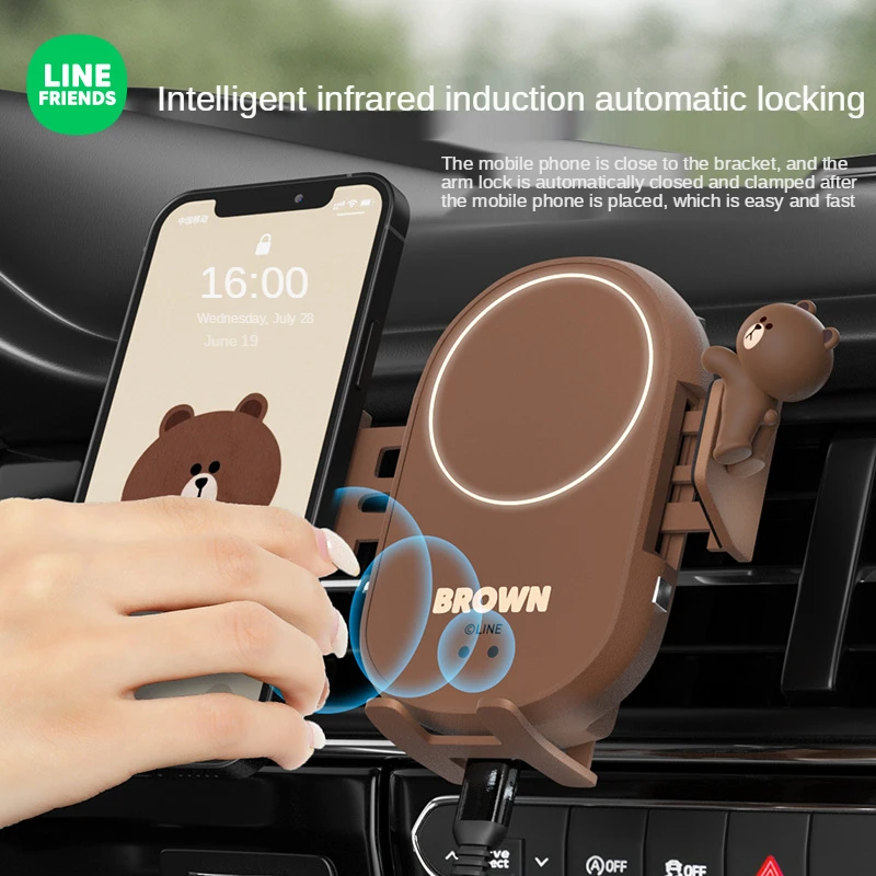line friends cartons mobile phone car holder girls fixed mobile phone holder stand free global shipping