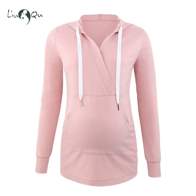 

Толстовки для беременных с длинным рукавом и v-образным вырезом, Толстовка для грудного вскармливания, Толстовка для беременных, Одежда для ...