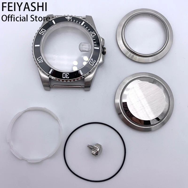 40mm 316L Stainless Steel Submariner Men's watches case Ceramic Bezel accessory Sapphire For seiko nh35 nh36 8215 dial movement