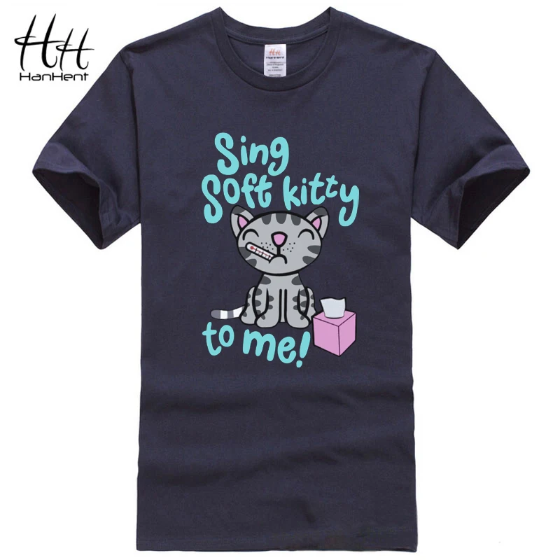 HanHent/модные рубашки мягкие Забавные футболки с изображением котенка мужские
