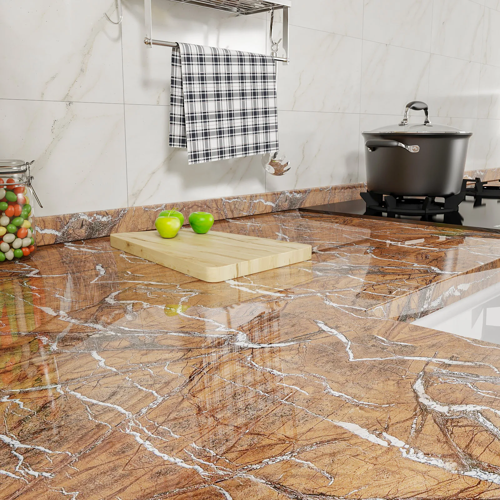 

Waterproof Marble Self Adhesive Wall Stickers Film PVC Waterproof Wallpapers for Kitchen Cabinet Countertops Table Contact Paper