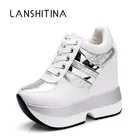 Кроссовки женские на высокой платформе, повседневная обувь, увеличивающая рост, дышащие, толстая подошва 12 см, осень 2020