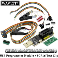 wavtzt ch341a 24 25 series eeprom flash bios usb programmer module sop16 soic16 test clip for 25 series rt809f tl866cs tl866a